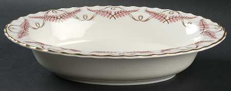 Ferncroft Pink 10" Oval Vegetable Bowl