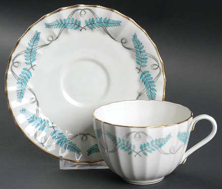 Ferncroft Turquoise Flat Cup & Saucer Set
