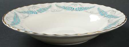 Ferncroft Turquoise Rim Soup Bowl