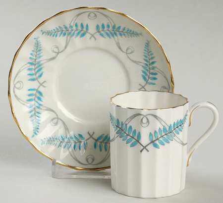 Ferncroft Turquoise Flat Demitasse Cup & Saucer Set