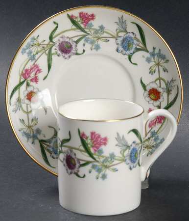 Fleurette Flat Demitasse Cup & Saucer Set