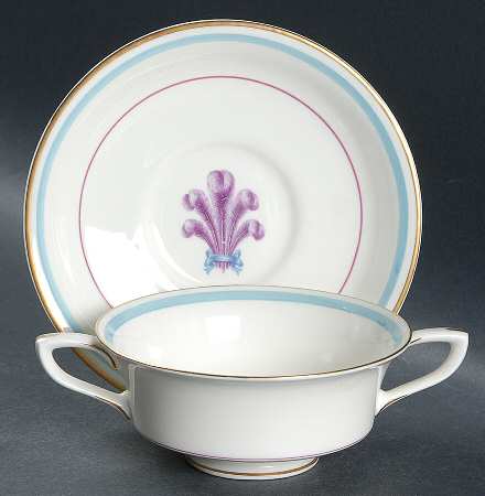 Florizel Footed Cream Soup Bowl & Saucer Set