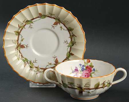Florence Footed Cream Soup Bowl & Saucer Set