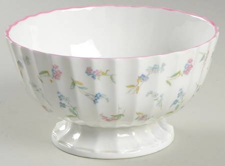 Forget Me Not Pink 5" Footed Bowl