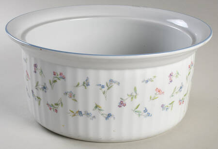 Forget Me Not Blue 3 Quart Round Casserole No Lid