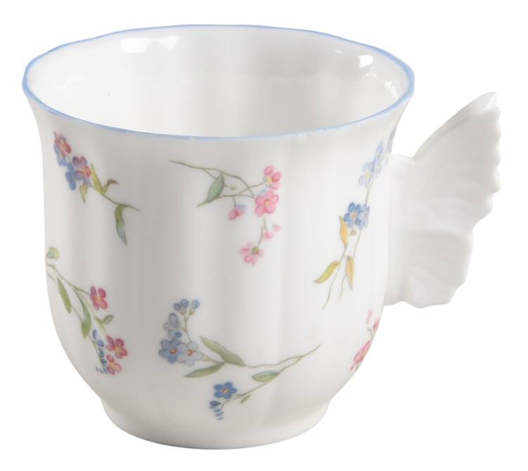 Forget Me Not Blue Flat Demitasse Cup