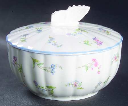 Forget Me Not Blue Trinket Box & Lid