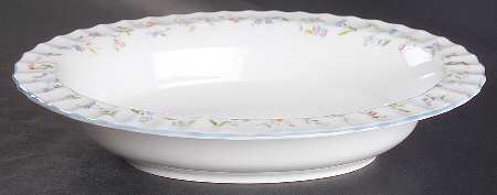 Forget Me Not Blue 10" Oval Vegetable Bowl