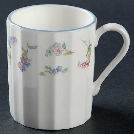 Forget Me Not Blue Flat Demitasse Cup