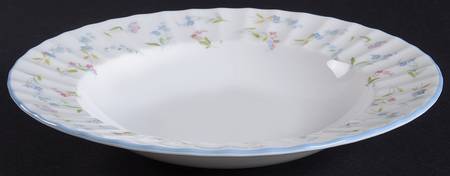 Forget Me Not Blue Rim Soup Bowl