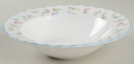 Forget Me Not Blue Rim Cereal Bowl