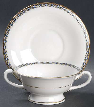 Francesca Footed Cream Soup Bowl & Saucer Set