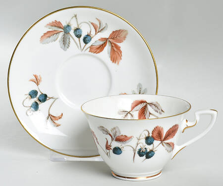Fraises Des Bois Footed Cup & Saucer Set