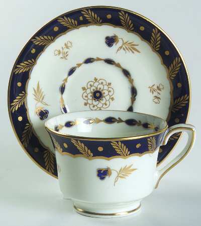 Georgian Cobalt Blue Footed Demitasse Cup & Saucer Set