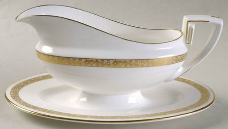 Golden Anniversary Gravy Boat with Attached Underplate