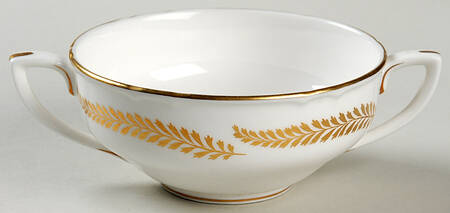 Golden Bracken Flat Cream Soup Bowl