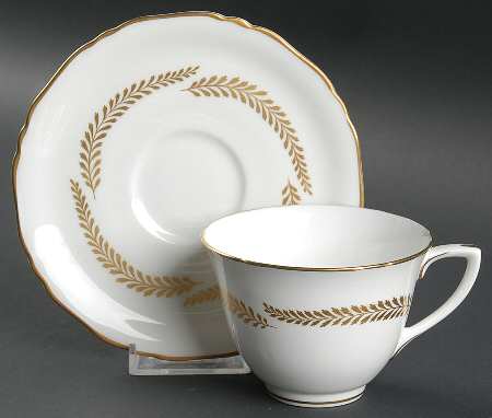 Golden Bracken Flat Cup & Saucer Set