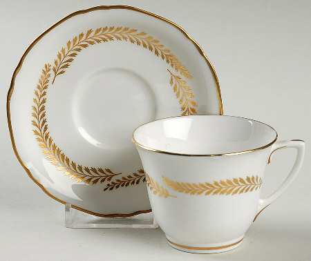Golden Bracken Footed Demitasse Cup & Saucer Set