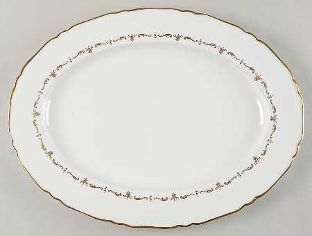 Gold Chantilly 18" Oval Serving Platter by Royal Worcester