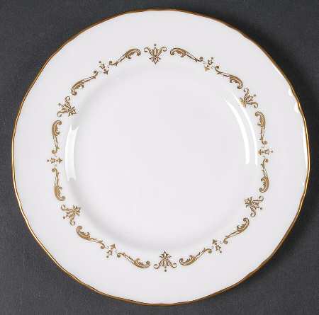 Gold Chantilly Dessert/Pie Plate by Royal Worcester