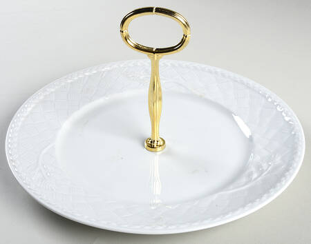 Gourmet (Embossed) Round Serving Plate with Center Handle (Dp) Hc