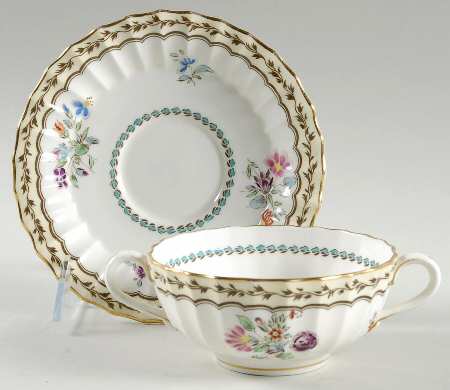 Granby Footed Cream Soup Bowl & Saucer Set
