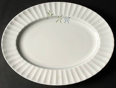 Green Bamboo 13" Oval Serving Platter