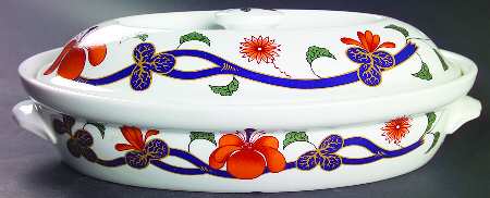 Grainger Imari Large Oval Entree Dish & Lid