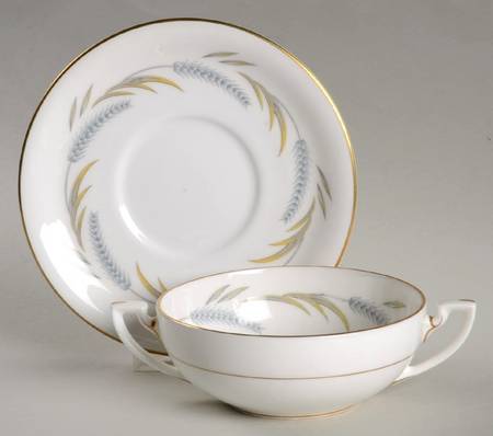 Harvest Ring Flat Cream Soup Bowl & Saucer Set