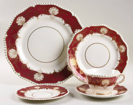 Hatfield Red 5 Piece Place Setting