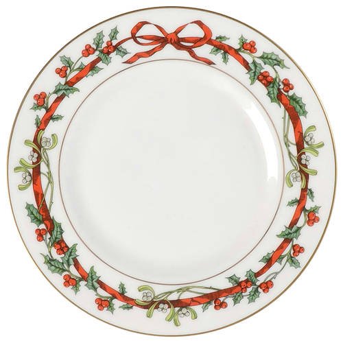 Holly Ribbons Bread & Butter Plate