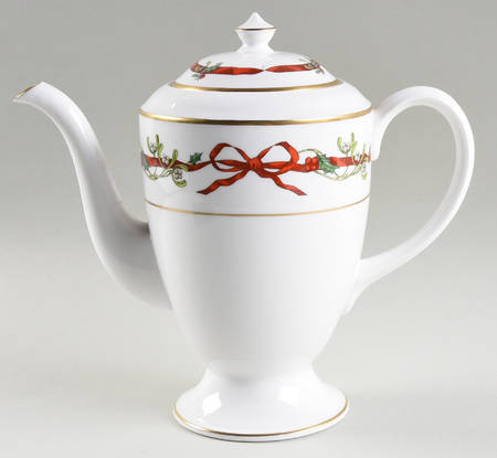 Holly Ribbons Coffee Pot & Lid