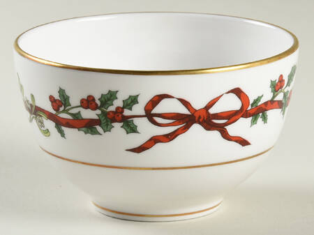 Holly Ribbons Mini Open Sugar Bowl