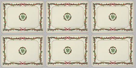 Holly Ribbons (Set of 6) Corkboard Placemat