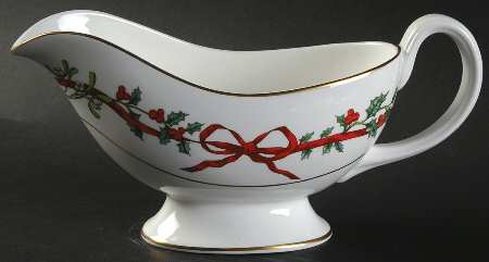 Holly Ribbons Gravy Boat