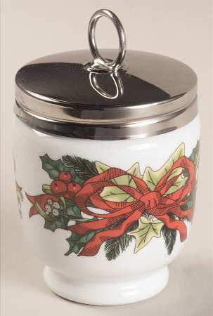 Holly Ribbons King Size Egg Coddler & Lid