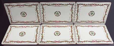 Holly Ribbons Placemat Set (Set of 6)