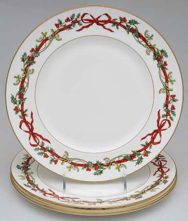 Holly Ribbons Dinner Plate - Set of 4