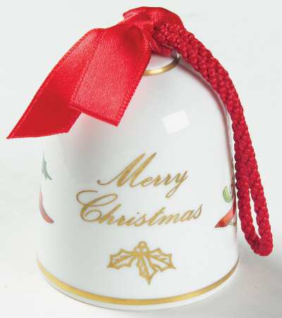 Holly Ribbons Bell Ornament