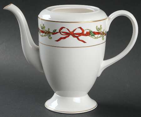Holly Ribbons Coffee Pot No Lid