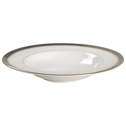 Howard Black (Gold Trim) Large Rim Soup Bowl