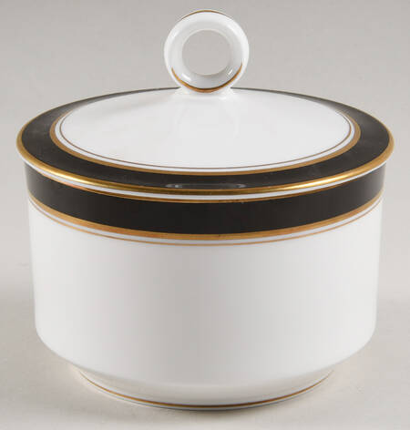 Howard Black (Gold Trim) Sugar Bowl & Lid