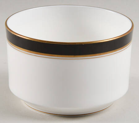 Howard Black (Gold Trim) Sugar Bowl No Lid