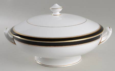 Howard Black (Gold Trim) Round Covered Vegetable