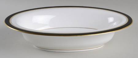 Howard Black (Gold Trim) 10" Oval Vegetable Bowl