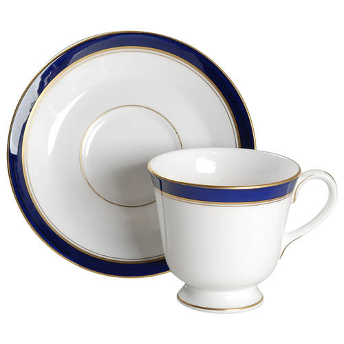 Howard-Cobalt Blue (Gold Trim) Footed Cup & Saucer Set