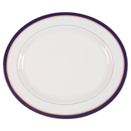 Howard-Cobalt Blue (Gold Trim) 13" Oval Serving Platter