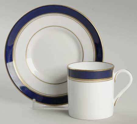 Howard-Cobalt Blue (Gold Trim) Flat Demitasse Cup & Saucer Set