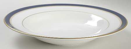 Howard-Cobalt Blue (Gold Trim) Large Rim Soup Bowl