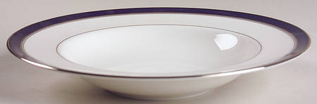 Howard Cobalt Blue (Platinum Trim) Large Rim Soup Bowl